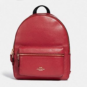 Coach Charlie Pebble Leather Backpack